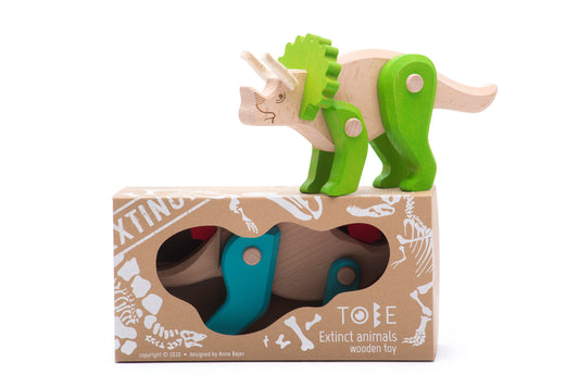 Drewniany dinozaur Triceratops - BAJO