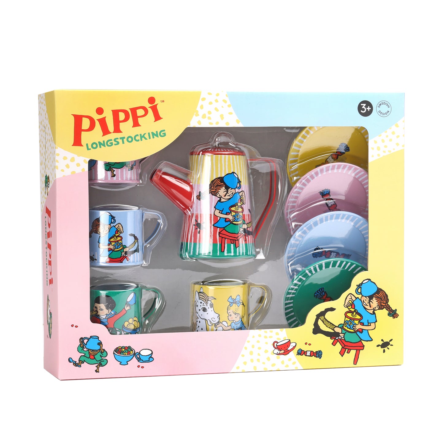 Zestaw do serwowania herbaty zabawka dla dzieci, Pippi Langstrumpf, kubki