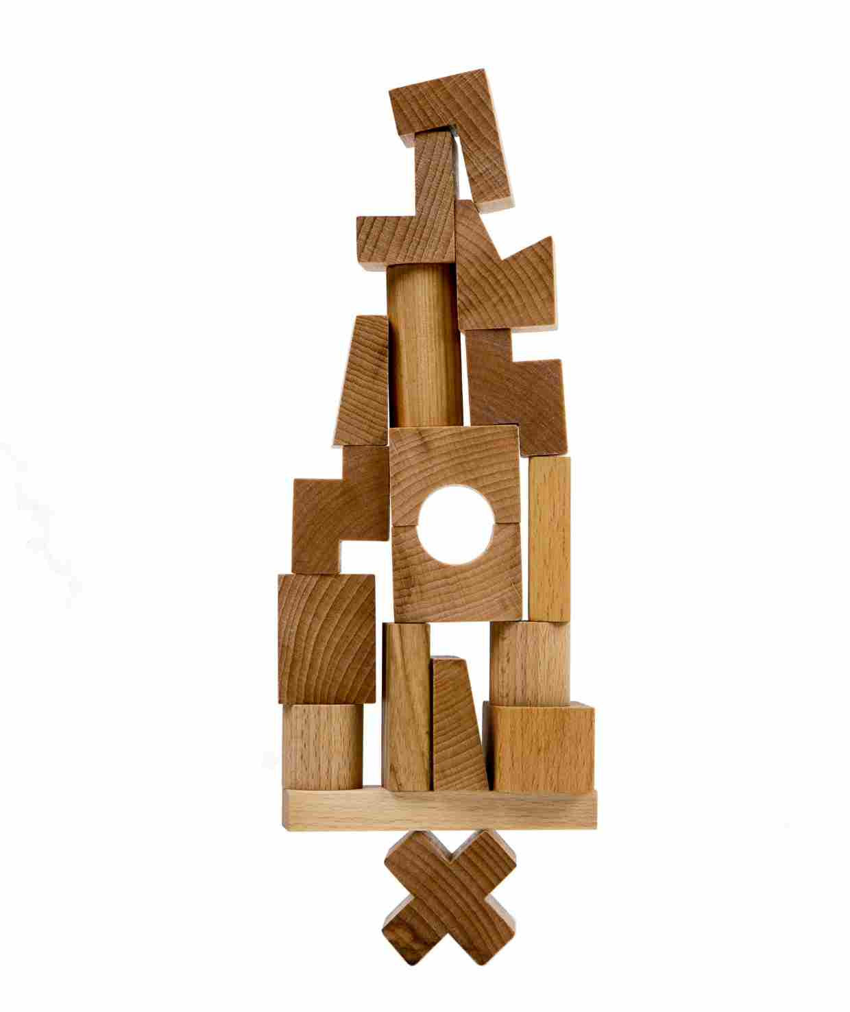 Drewniana Układanka Wieża – Naturalna