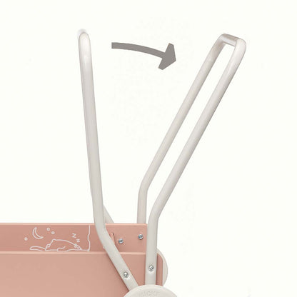 Różowy drewniany chodzik pchacz, do nauki chodzenia, dla dzieci, zabawka Micki