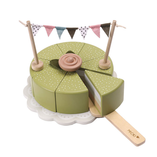 Drewniany tort, układanka, klocki dla dzieci, zabawka, gotowanie, Micki