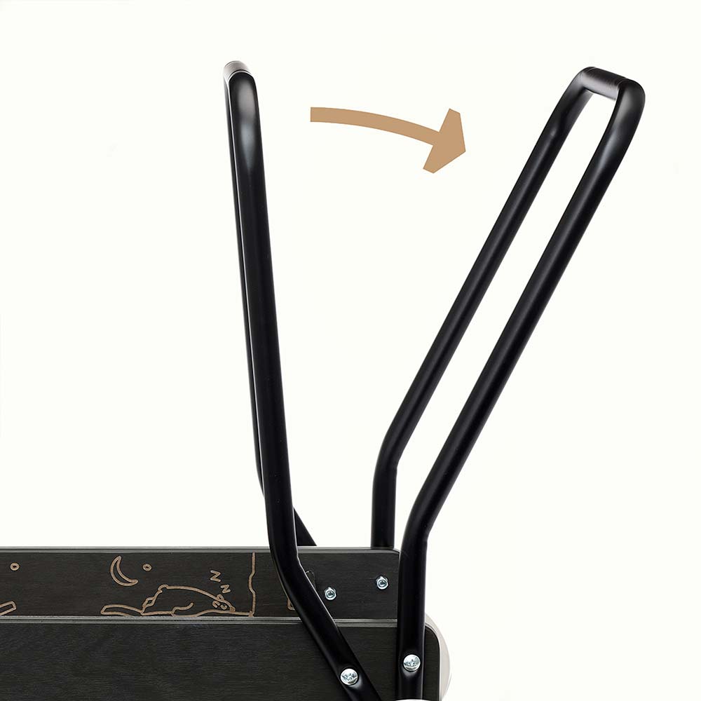 Czarny drewniany chodzik pchacz Premium, nauka chodzenia, dla dzieci, Micki