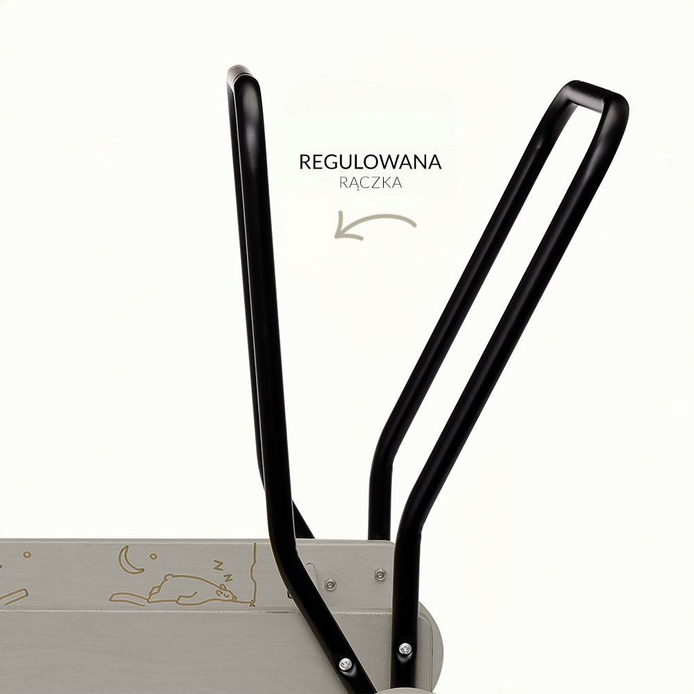 Beżowy drewniany chodzik pchacz, do nauki chodzenia, dla dzieci, zabawka Micki