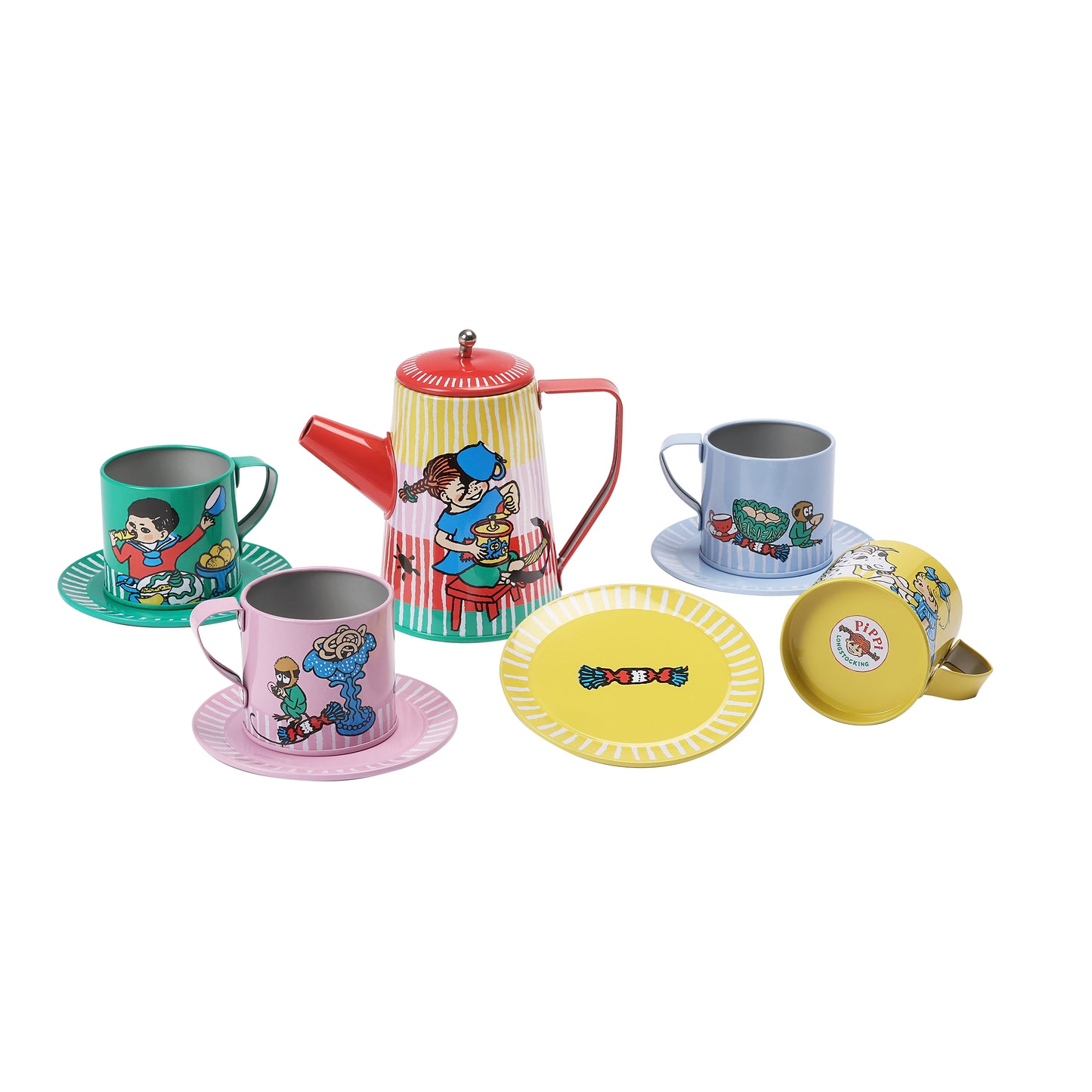 Zestaw do serwowania herbaty zabawka dla dzieci, Pippi Langstrumpf, kubki
