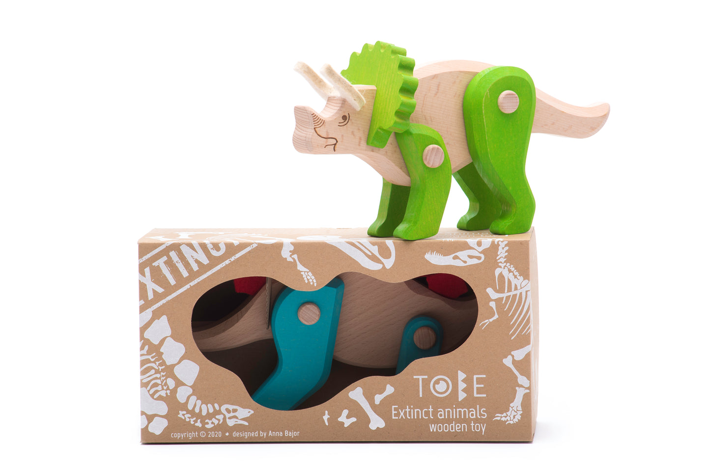 Drewniany dinozaur Triceratops - BAJO