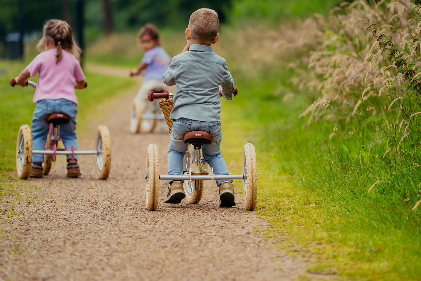 Pierwszy rowerek trójkołowy dziecięcy biegowy 2w1 niebieski balans Trybike