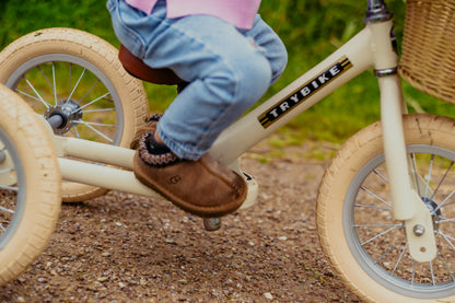 Pierwszy rowerek trójkołowy dziecięcy biegowy 2w1 kremowy matowy Trybike