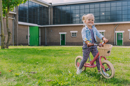 Pierwszy rowerek trójkołowy dziecięcy biegowy 2w1 różowy matowy Trybike