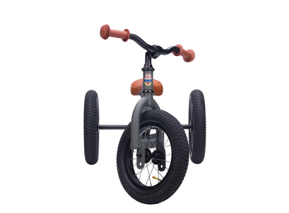 Pierwszy rowerek trójkołowy dziecięcy biegowy 2w1 szary matowy Trybike