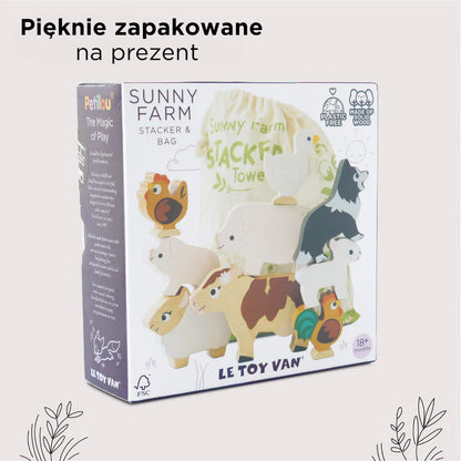 Drewniane figurki zwierzątka wiejskie, zabawka układanka, dzieci Le Toy Van