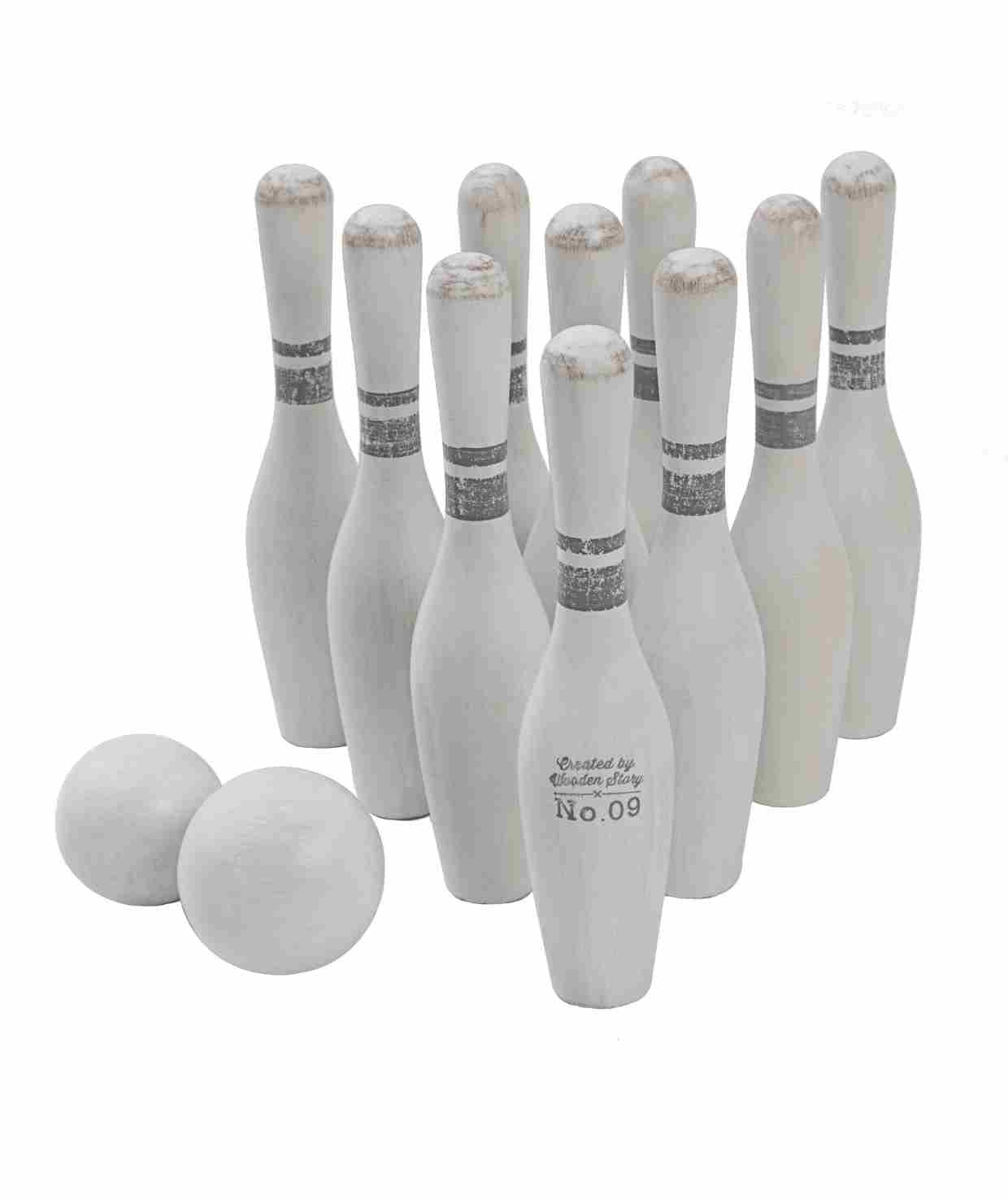 Drewniane Kręgle Vintage 10 szt.