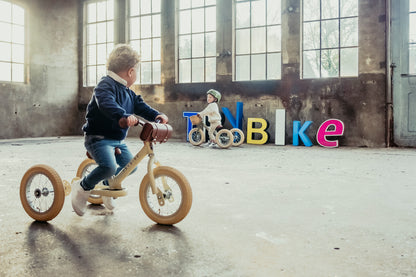 Pierwszy rowerek trójkołowy dziecięcy biegowy 2w1 kremowy matowy Trybike