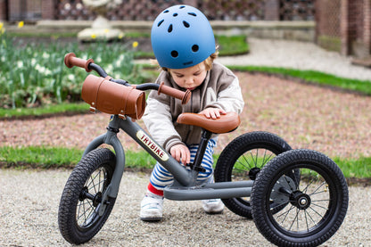 Pierwszy rowerek trójkołowy dziecięcy biegowy 2w1 szary matowy Trybike