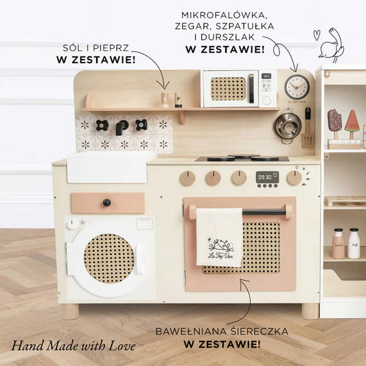 Duża drewniana kuchnia dla dzieci, zabawkowa kuchenka, gotowanie Le Toy Van
